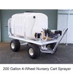 50, 100, or 200 Gallon 4-Wheel Nursery Cart Sprayers